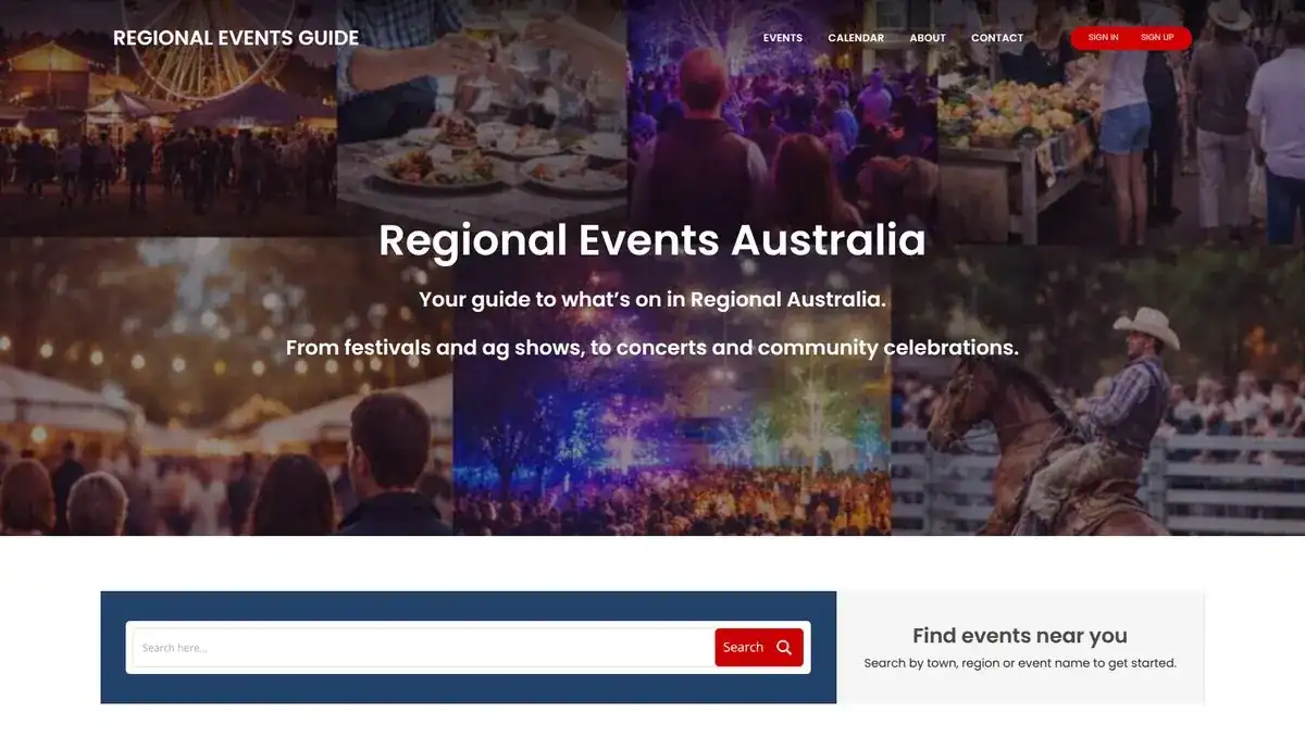 Regional Events Guide website preview